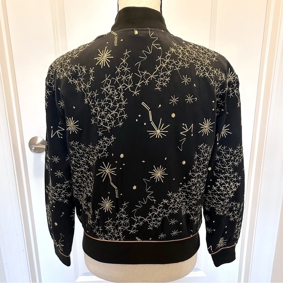 Urban Outfitters Silence + Noise Starry Night Black Bomber Jacket XS - Picture 4 of 4